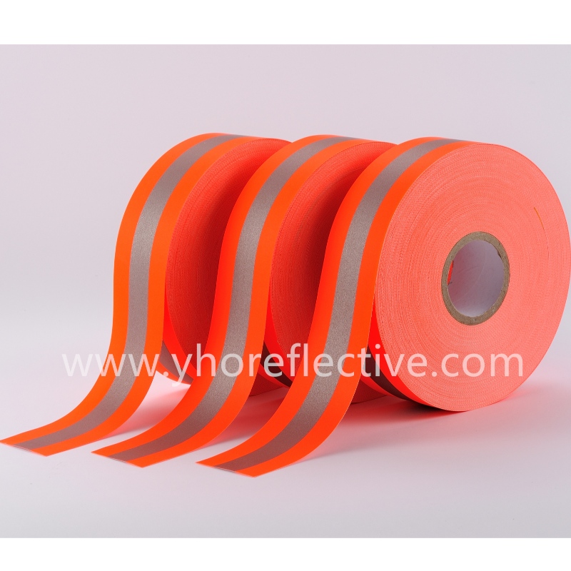 Y-7003 Flame retardant warning tape --Orange-Silver-Orange
